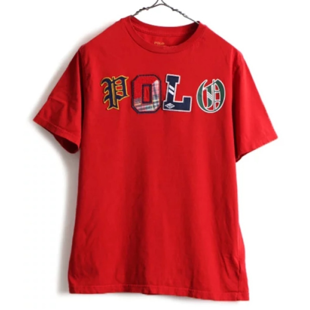 🔥 POLO by Ralph Lauren BOYS Red Graphic Polo Shirt medium